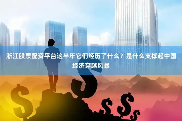 浙江股票配资平台这半年它们经历了什么？是什么支撑起中国经济穿越风暴